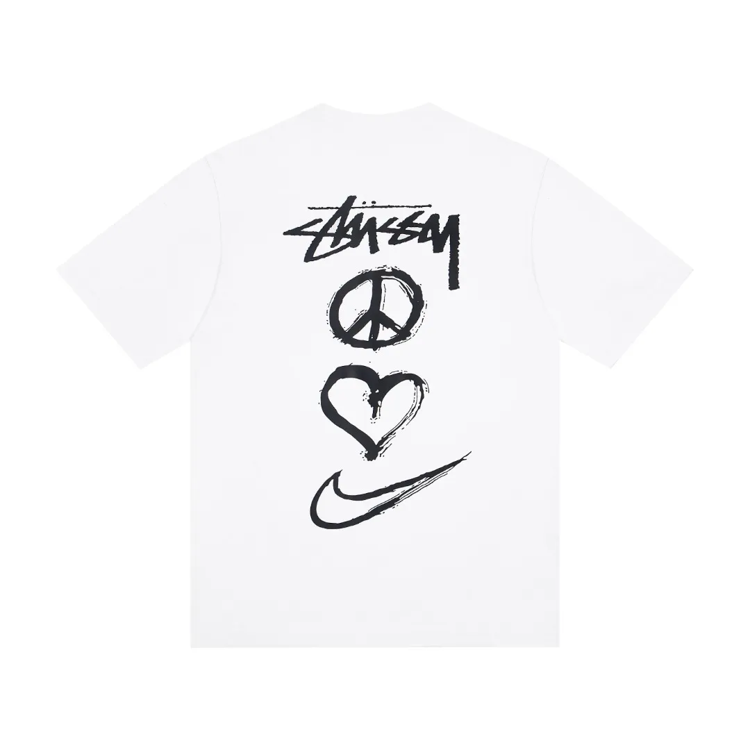 XY 113# P55 （In Stock ） Stussy x Nike Series Retro Logo T Same Style ：Black White Size：S M L XL ： 260 ：